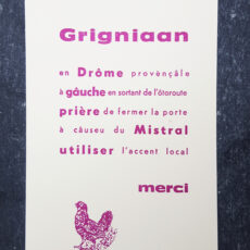 Carte postale citation avec accent grignanais