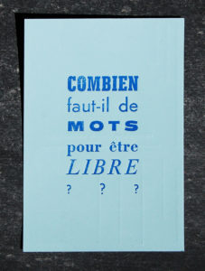 Nos éditions typographiques letterpress