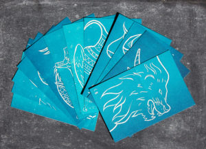 Pack zodiaque linogravure signe astrologique