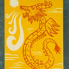affiche letterpress gravure dragon
