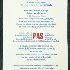 Affiche typographique d'un texte d'Hervé Le Tellier