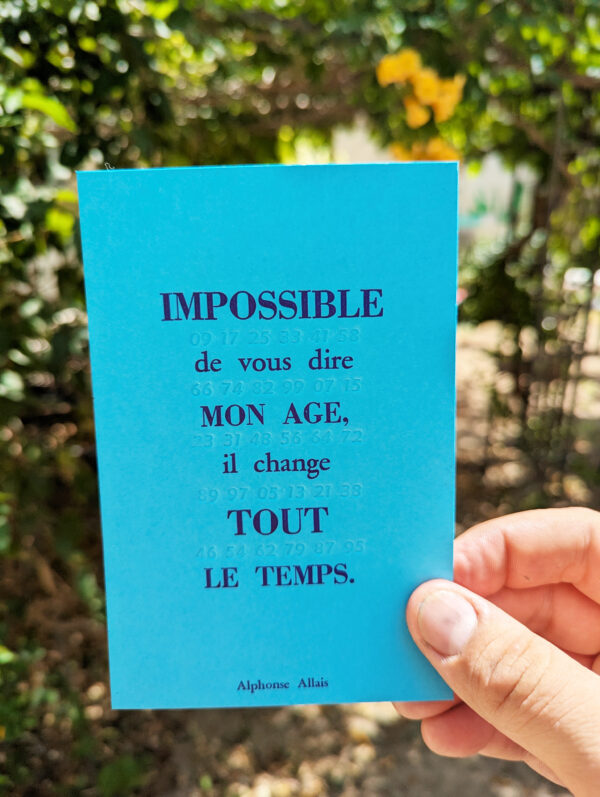 Carte postale à l'ombre d'une citation de Alphonse Allais