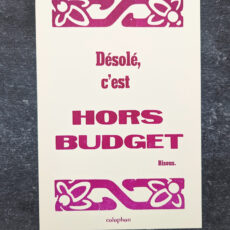Désolé, c'est hors budget. Bisous.